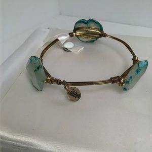 Bourbon and Bow ties blue agate bracelet